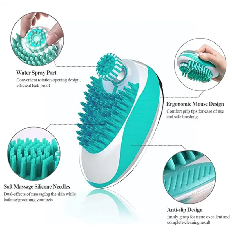 Brosse de bain et peigne de toilettage 2 en 1 pour chiens et chats