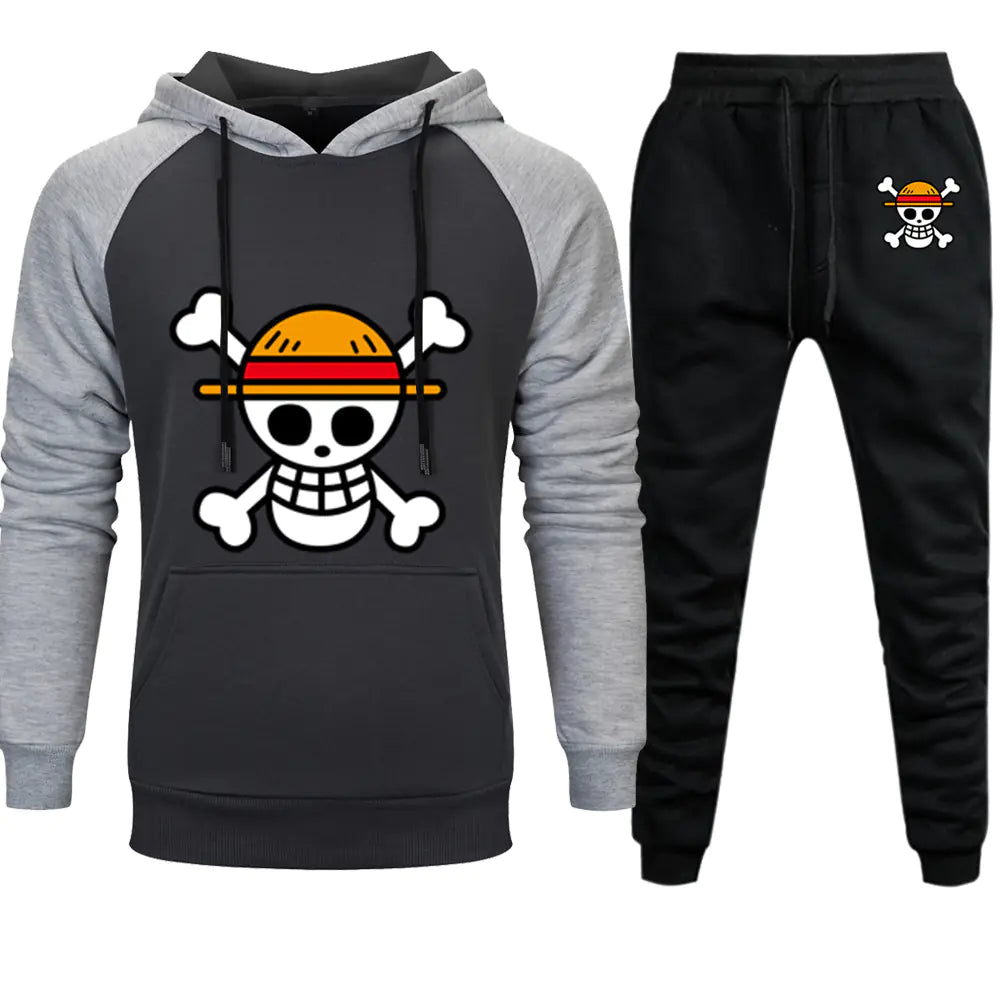 Ensemble sweat à capuche pour homme - Vêtements de sport à thème pirate transfrontalier