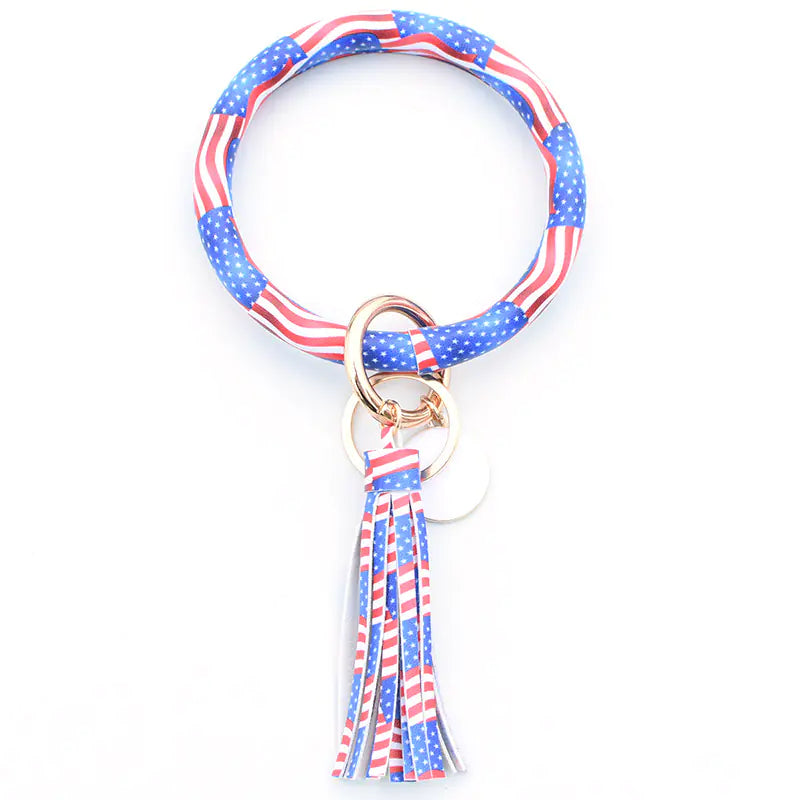 Bracelet pendentif pompon en cuir pur