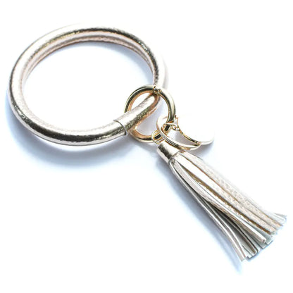 Bracelet pendentif pompon en cuir pur