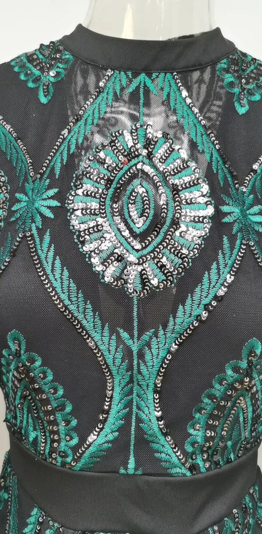 Robe moulante à manches longues et paillettes, nouvelle tendance 2020