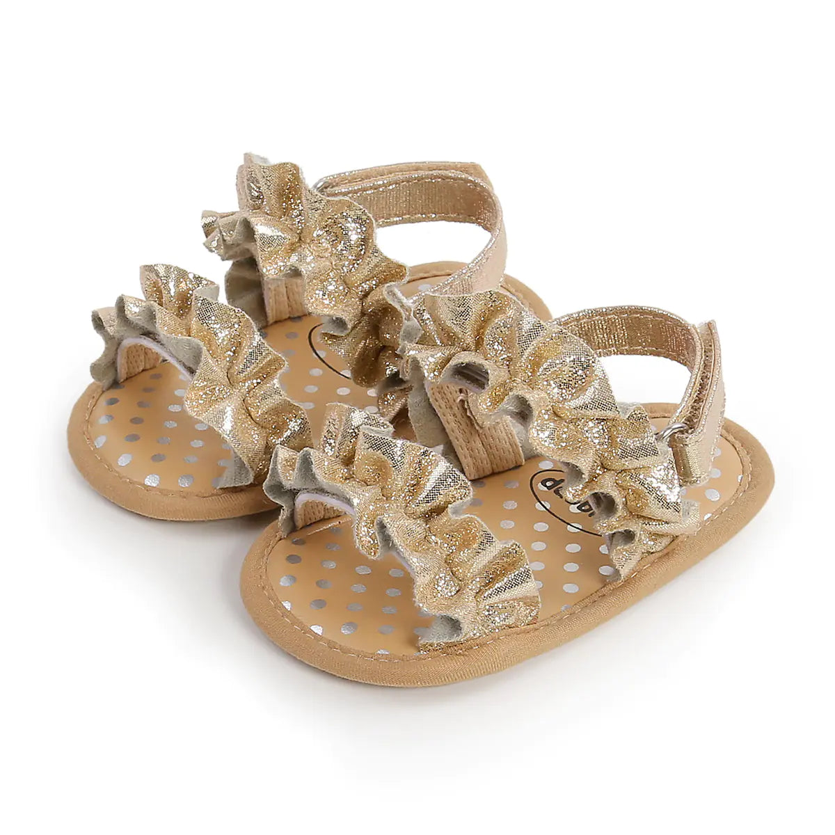 Sandales pour bébés avec bordure en dentelle pour tout-petits et nourrissons