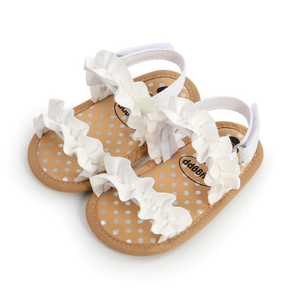 Sandales pour bébés avec bordure en dentelle pour tout-petits et nourrissons