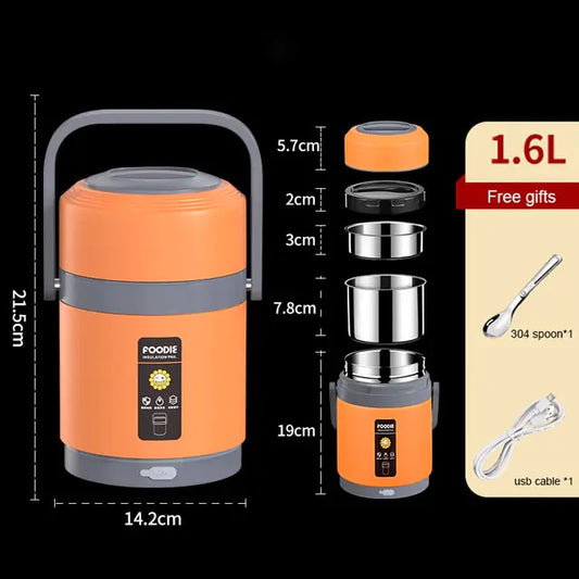 Boîte à lunch chauffante électrique USB 2 L