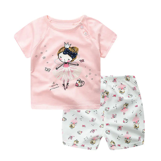 Ensemble de vêtements d'été à manches courtes en coton pour enfants 2020
