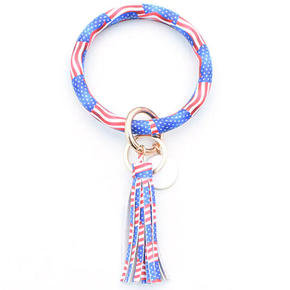 Bracelet pendentif pompon en cuir pur