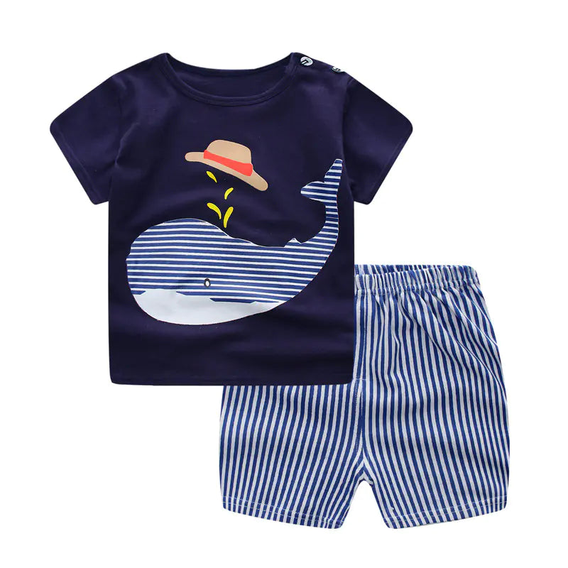 Ensemble de vêtements d'été à manches courtes en coton pour enfants 2020