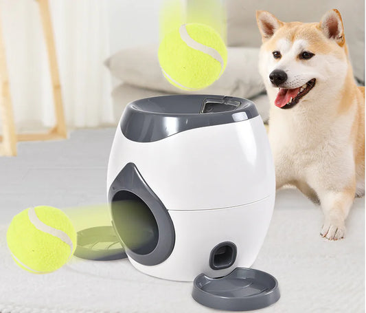 Jouet interactif pour animaux de compagnie avec distributeur de balles de tennis pour chiens