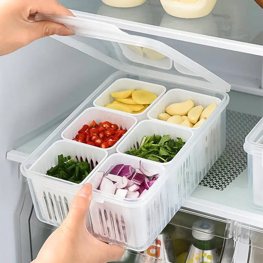 Ensemble de rangement pour réfrigérateur avec 6 contenants (article unique)