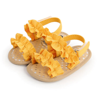 Sandales pour bébés avec bordure en dentelle pour tout-petits et nourrissons