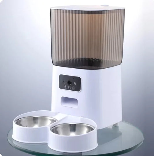 Distributeur automatique intelligent de nourriture pour chat de 5 L avec caméra et voix