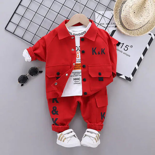 Veste à lettres coréennes - Ensemble pour enfant de style occidental 