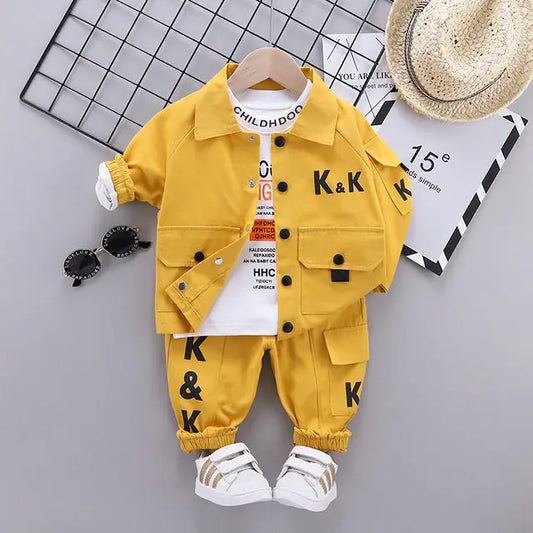 Veste à lettres coréennes - Ensemble pour enfant de style occidental 