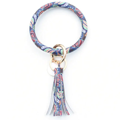 Bracelet pendentif pompon en cuir pur