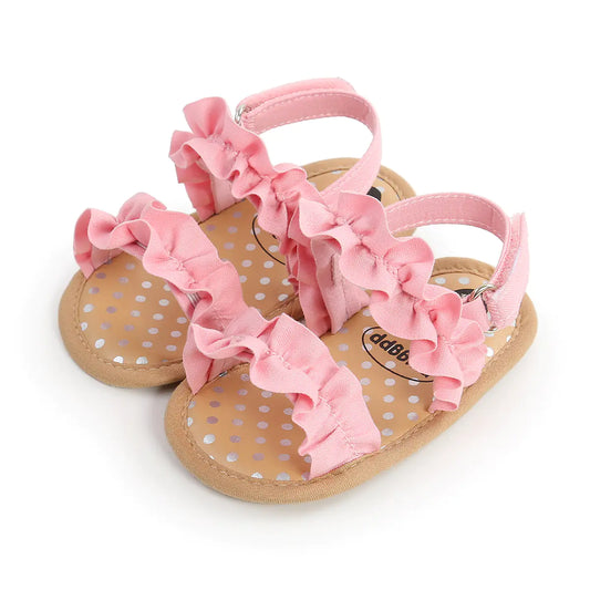 Sandales pour bébés avec bordure en dentelle pour tout-petits et nourrissons