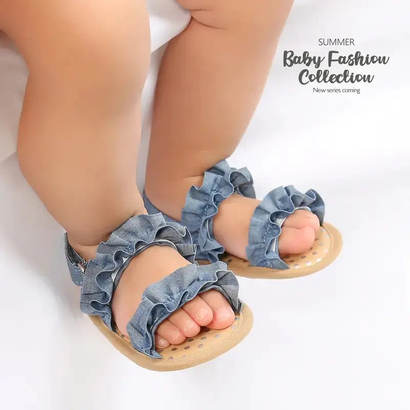 Sandales pour bébés avec bordure en dentelle pour tout-petits et nourrissons